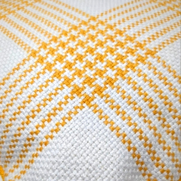 Hearth & Hand Mustard/White Plaid Square 18" Square Indoor/Outdoor Throw Pillow - Picture 4 of 6
